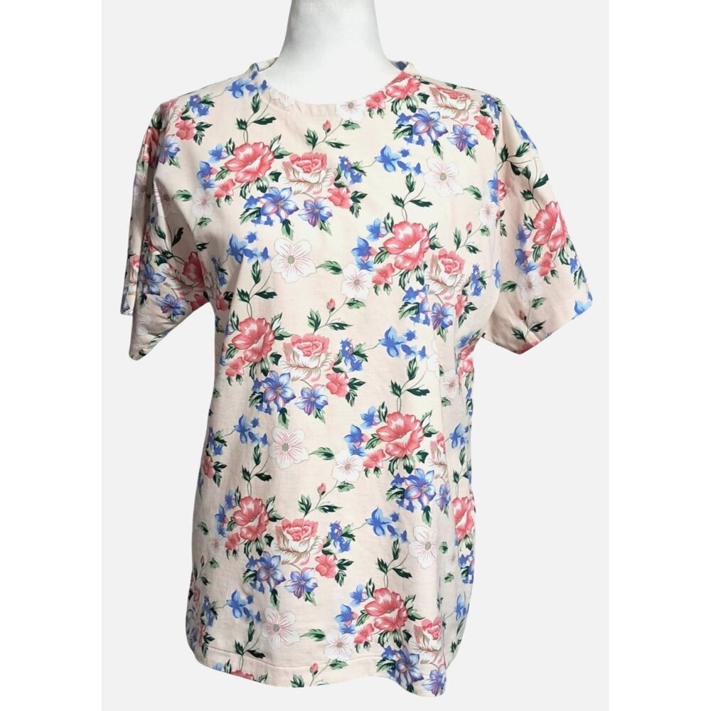 Vintage Lindsay Blake Floral Boho Tee Sz M Oversize Boxy Chic Cottage